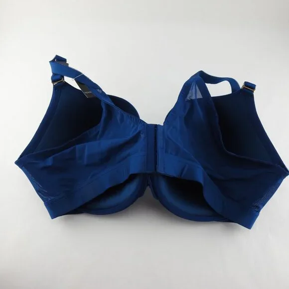 New Torrid Curve Plunge Push Up Bra Sz 44DDD Blue Animal Print Underwire Padded - Picture 6 of 8